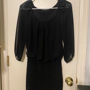 B Darlin Black Dress with Sheer Details